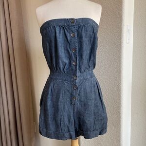 Denim Strapless Jumpsuit